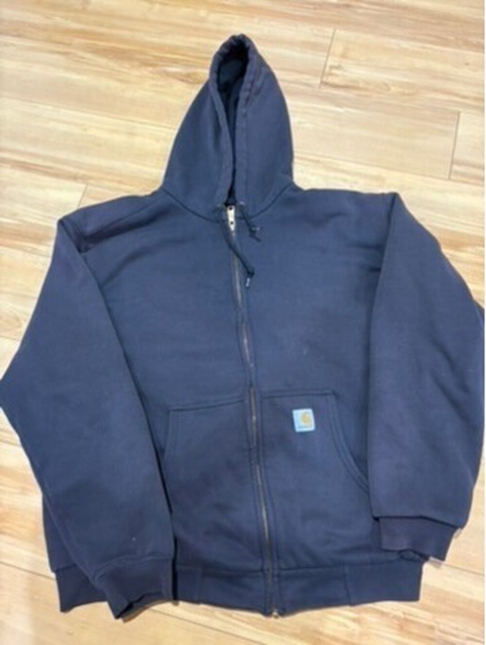 Carhartt K149 Thermal Lined Zip Up Hoodie Sweatshirt Black Large Regular